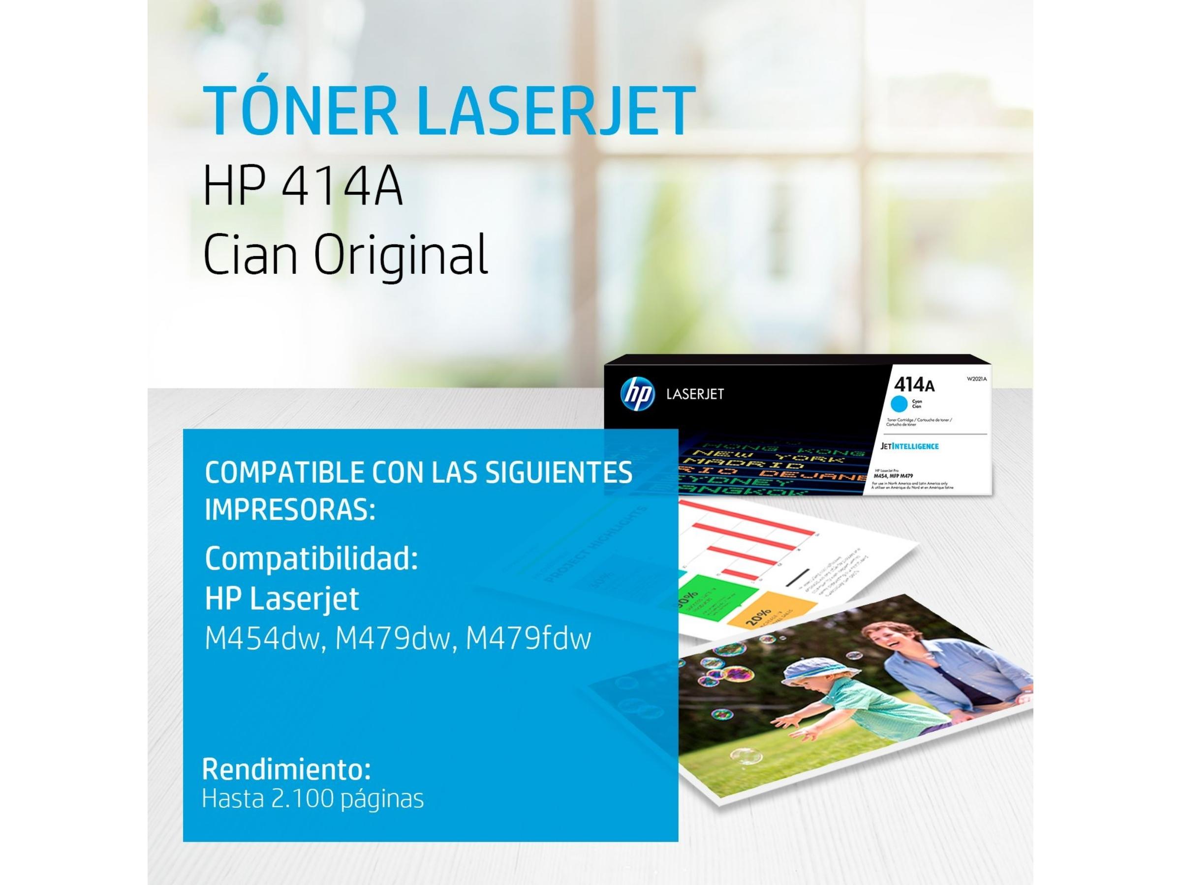 TONER HP 414A CYAN (W2021A) LASERJET M454/M479 2100 PAG.